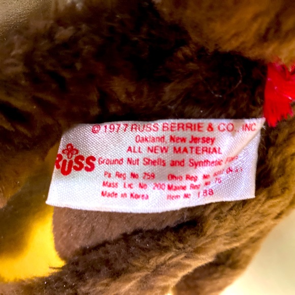 RUSS BERRIE VTG 1977 MONKEY CHIMP THUMKEY MERRY CHRISTMAS BROWN MONKEY & BANANA - Picture 11 of 11